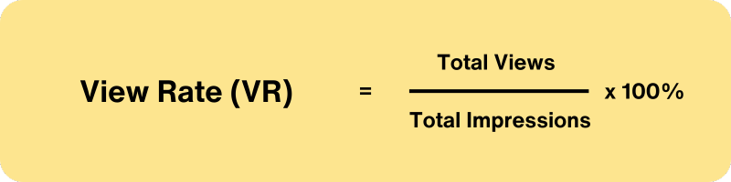 how to calculate YouTube view rate (VR)