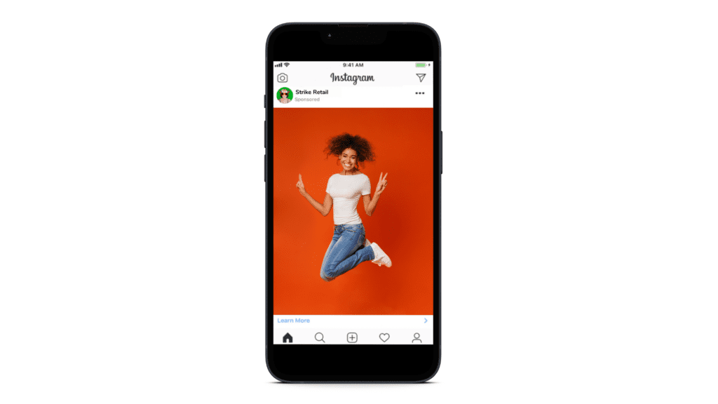 Instagram Feed Image Ads - Strike Social Mock up Instagram ad specs