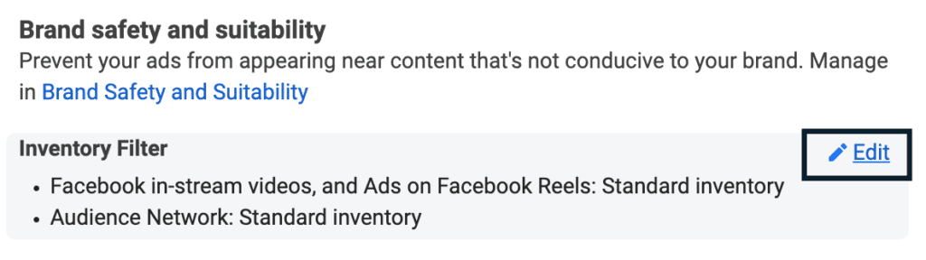 3. brand safety and suitability facebook inventory filter