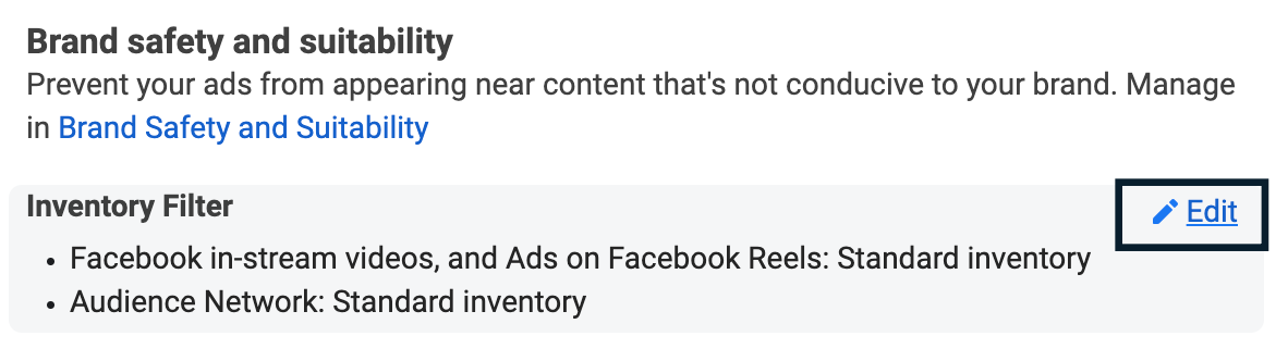 3. brand safety and suitability facebook inventory filter