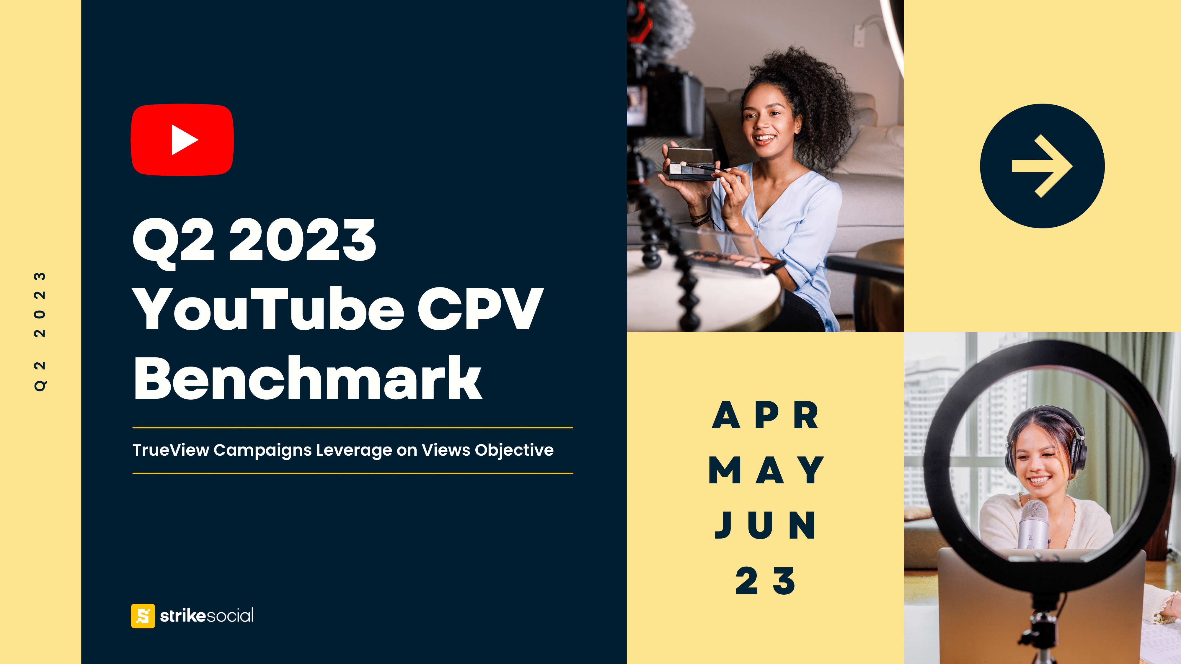 Q2 2023 YouTube CPV Benchmark Strike Social Header