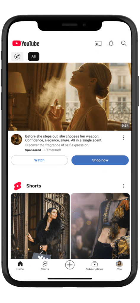 Demand Gen video ad - YouTube In-feed Home placement