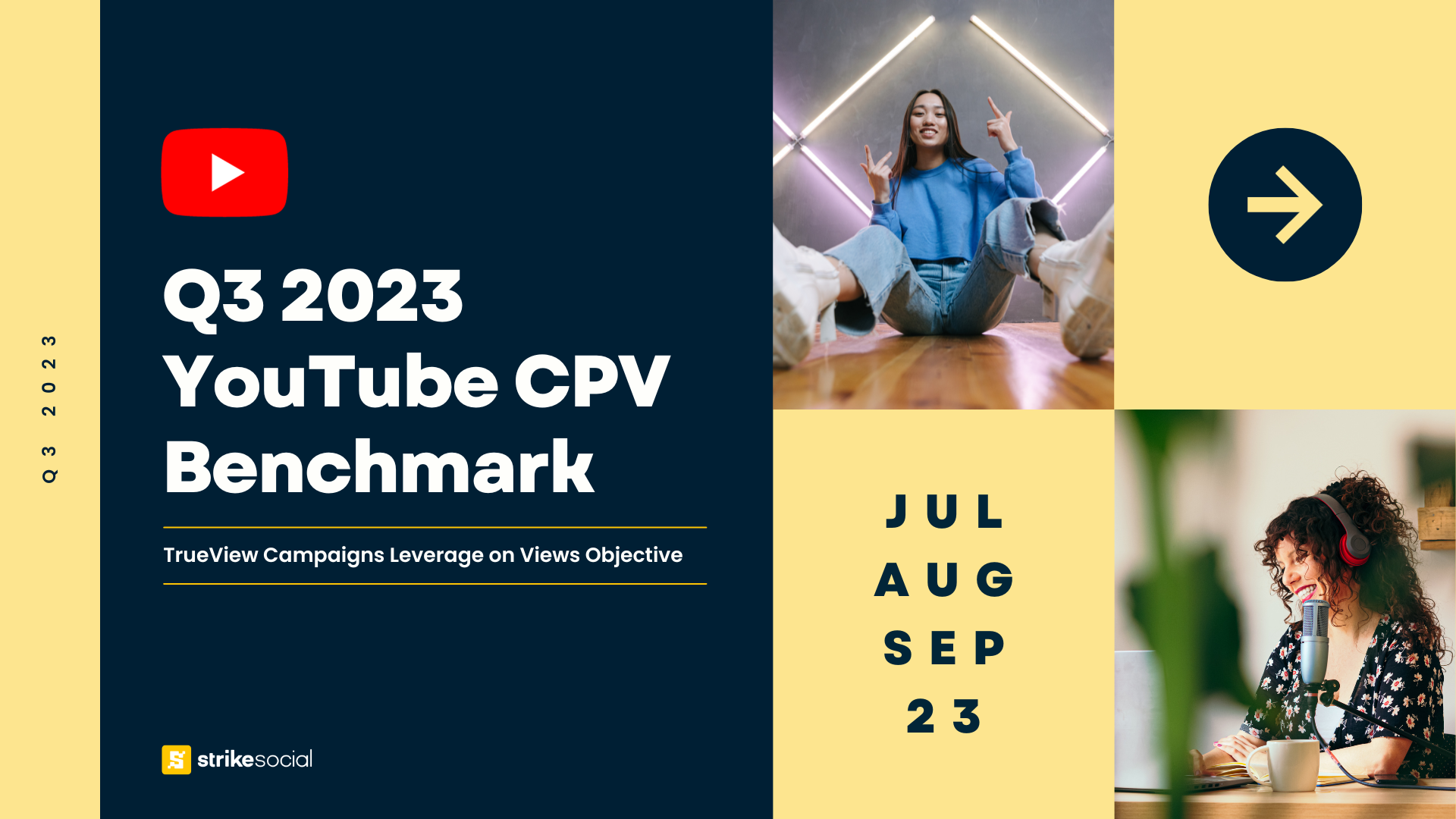 Strike Social - Q3 2023 YouTube CPV Benchmark - TrueView Campaigns Leverage on Views Objective