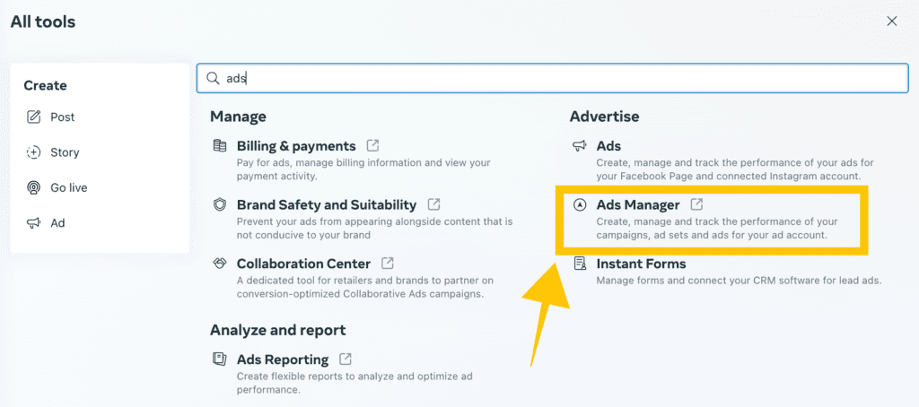2.2 facebook paid advertising - meta business suite - all tools