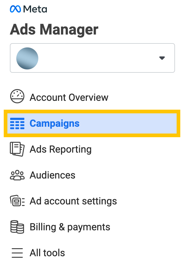 2.3 facebook paid advertising - ads manager - select campaigns