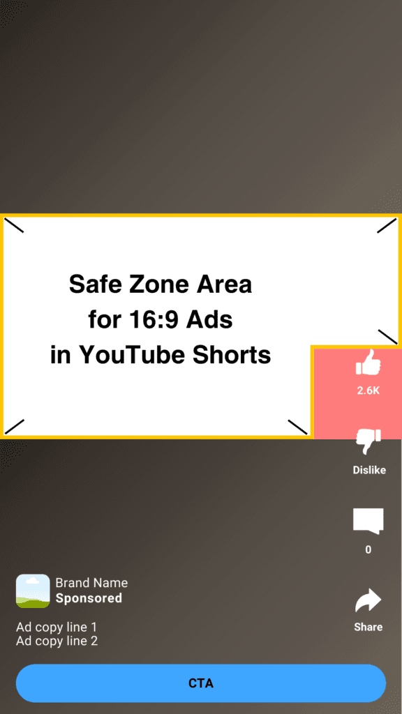 9_16 Safe Zone Guide for 16x9 Ads in YouTube Shorts