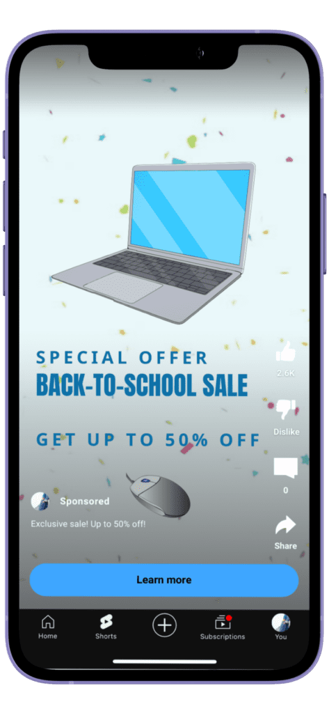 Back to School Ad YouTube Shorts Mobile