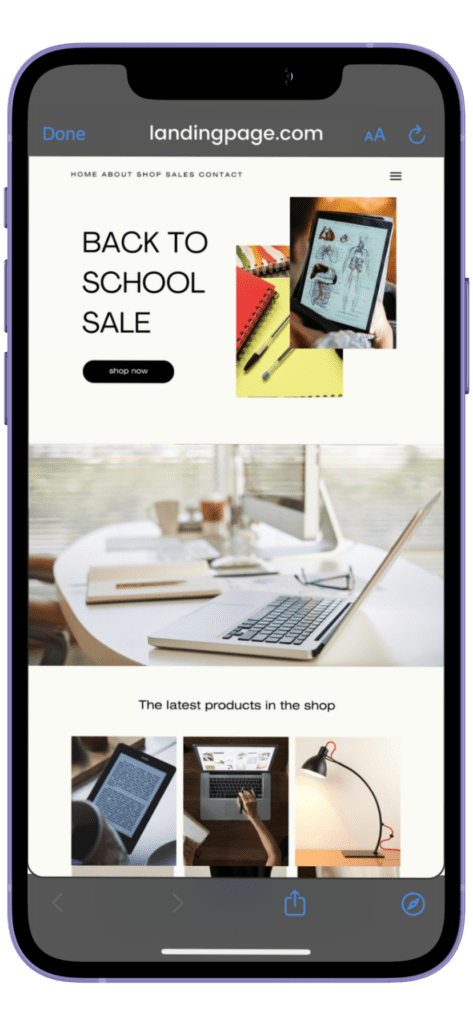 Back to School Ad YouTube Shorts Mobile Landing Page