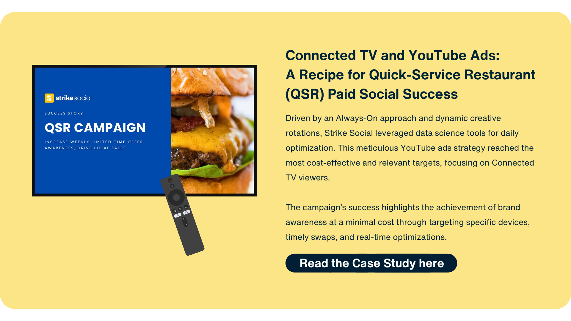 QSR Case Study CTA - Connected TV and YouTube Ads QSR Success