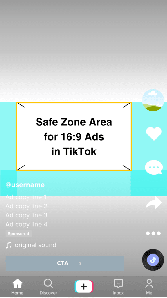 Safe Zone Area for 16x9 Ads in TikTok