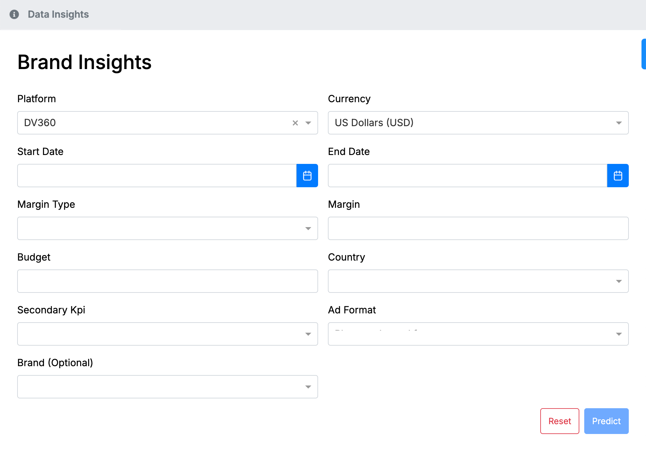 Strike Social ad tech - Data Insights tool