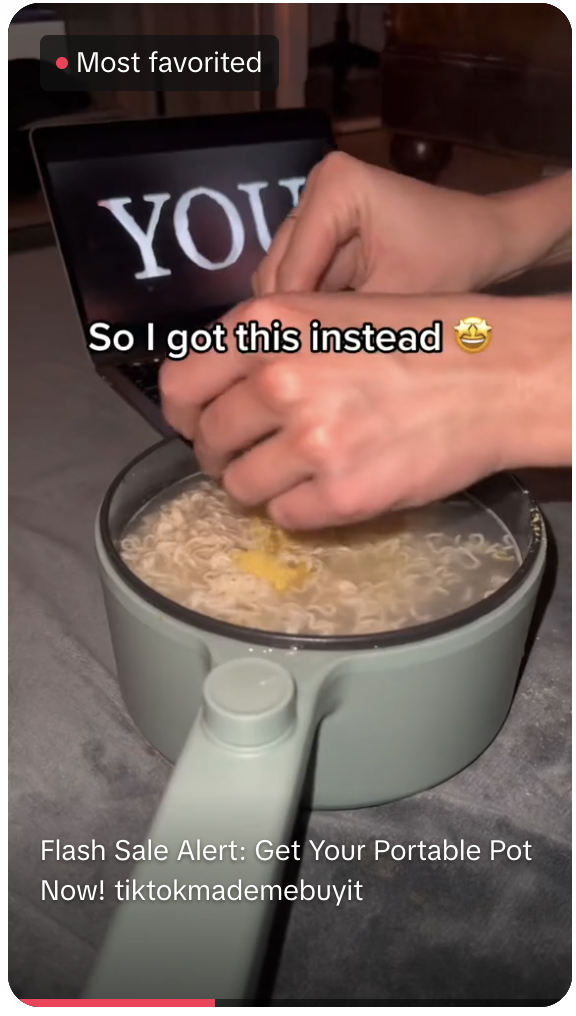 Sample TikTok ad for 2024 back to school advertising - portable stove pot