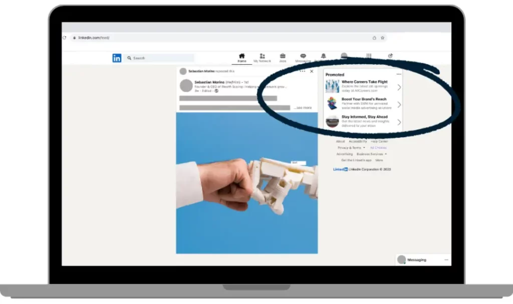 LinkedIn Text Ads - Desktop view