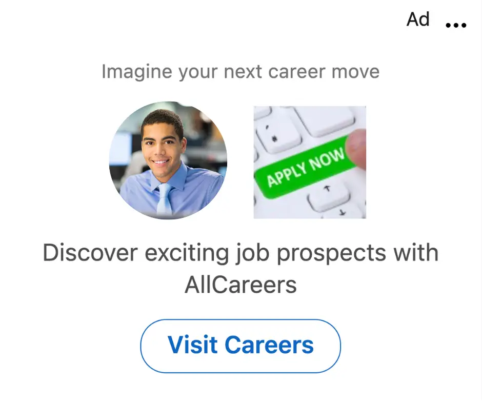 LinkedIn follower ads - desktop view - magnified