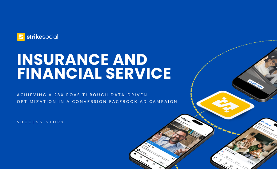 Strike Social Case Study - Insurance and Financial Service - Facebook Conversion Campaign Strategy Delivered 28x ROAS