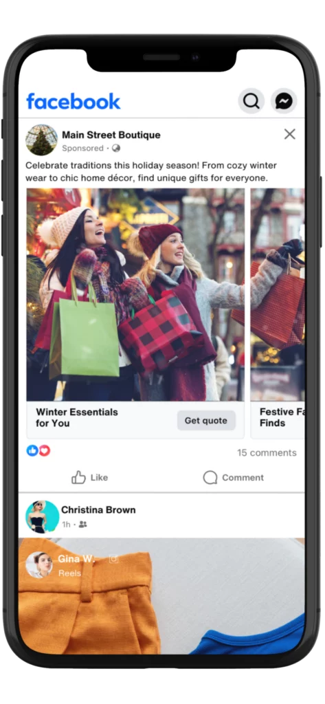 Carousel Ad - 2024 Facebook Engagement Campaign for Holiday Advertising