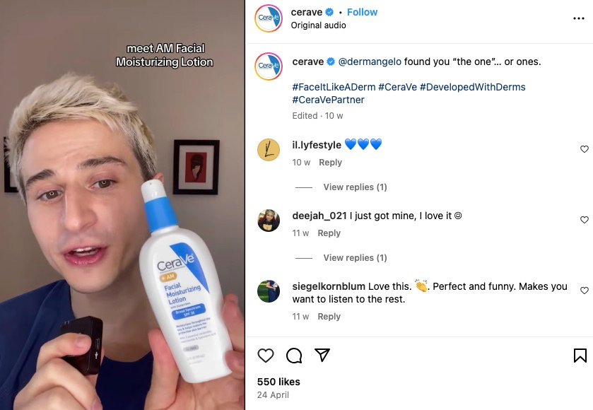 CeraVe influencer marketing collab