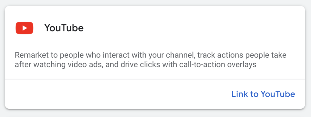 Linking YouTube channel to Google Ads for remarketing