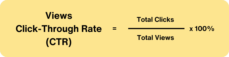 formula for click-through rate - Views based