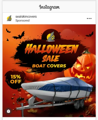 Seal Skin Covers Instagram ad for Halloween campaign