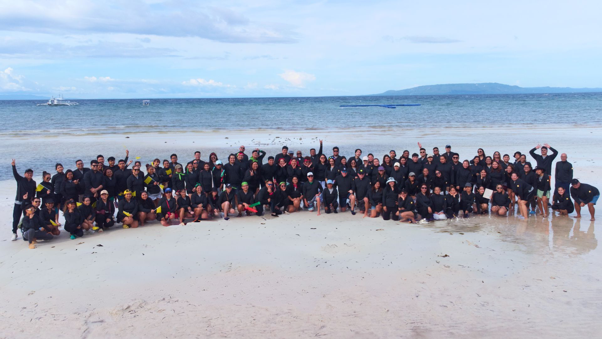 Strike Social Amazing Journey team at Bohol beach