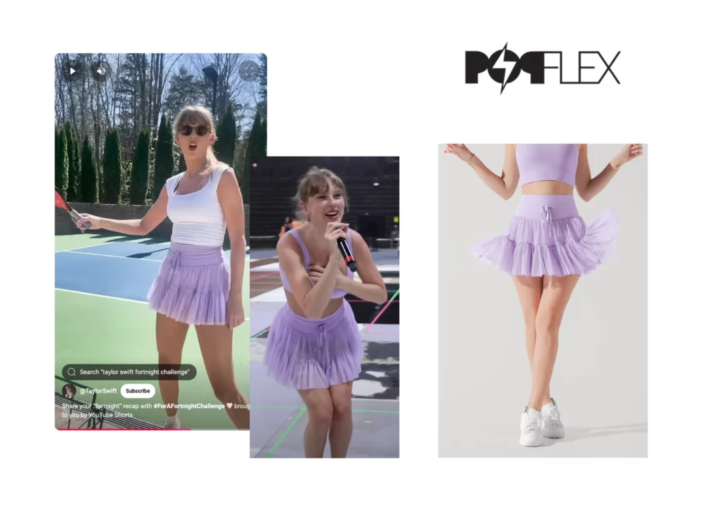 POPFLEX Pirouette Skort as seen on Fortnight YouTube Shorts and ICDIWABH music video