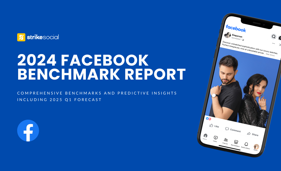 2024 Facebook Benchmark report -Strike Social Cover Page