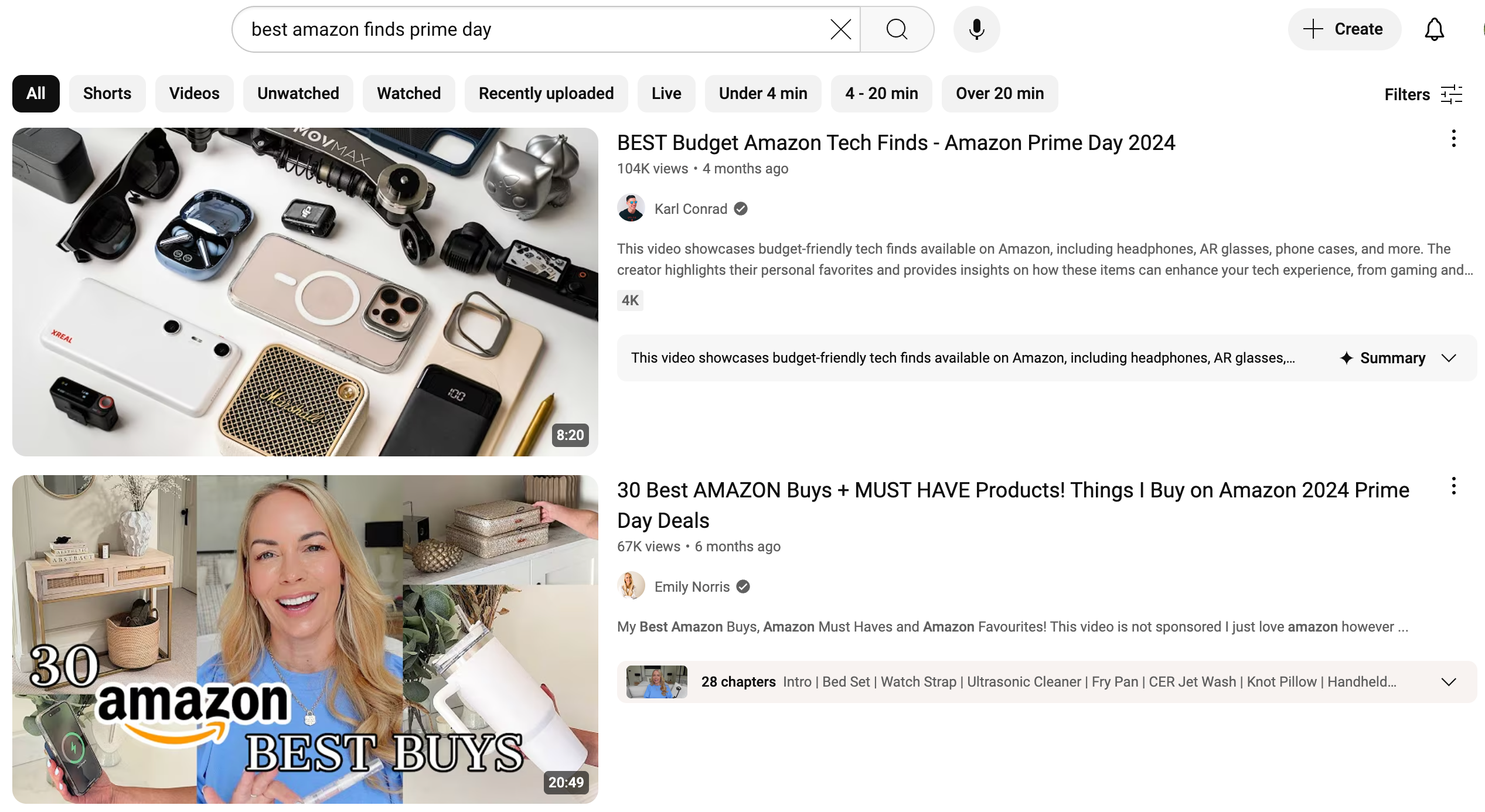 are YouTube ads effective for conversion campaigns - sample content to target for Amazon Prime Day