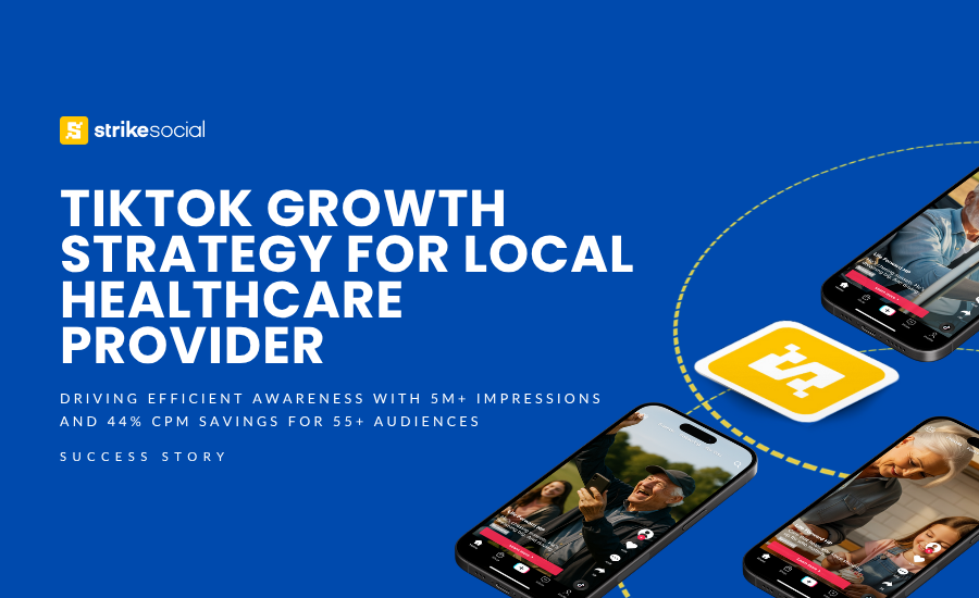 Strike Social Case Study - TikTok Case Study 44% CPM Savings by Engaging 55+ Audiences for a Healthcare Brand