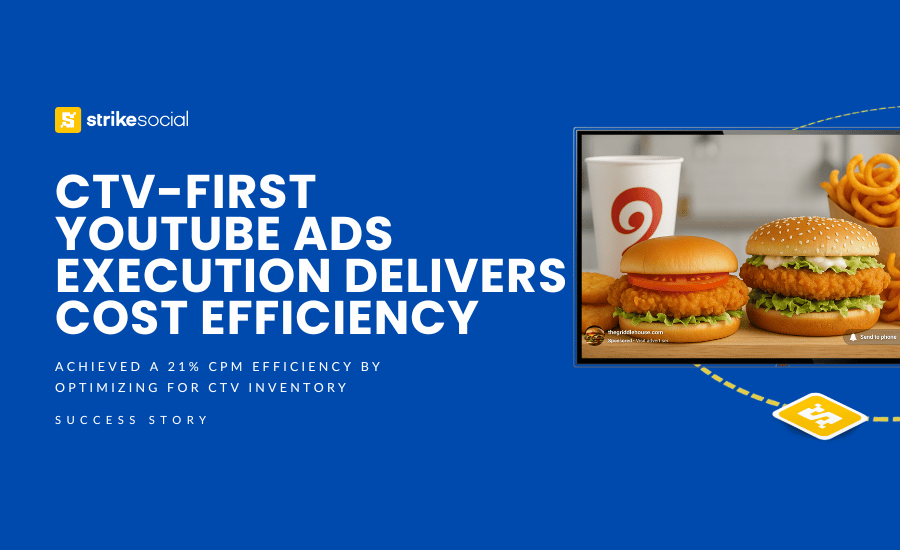 Strike Social Case Study - YouTube Case Study Delivering 21% CPM Efficiency with Connected TV Ads
