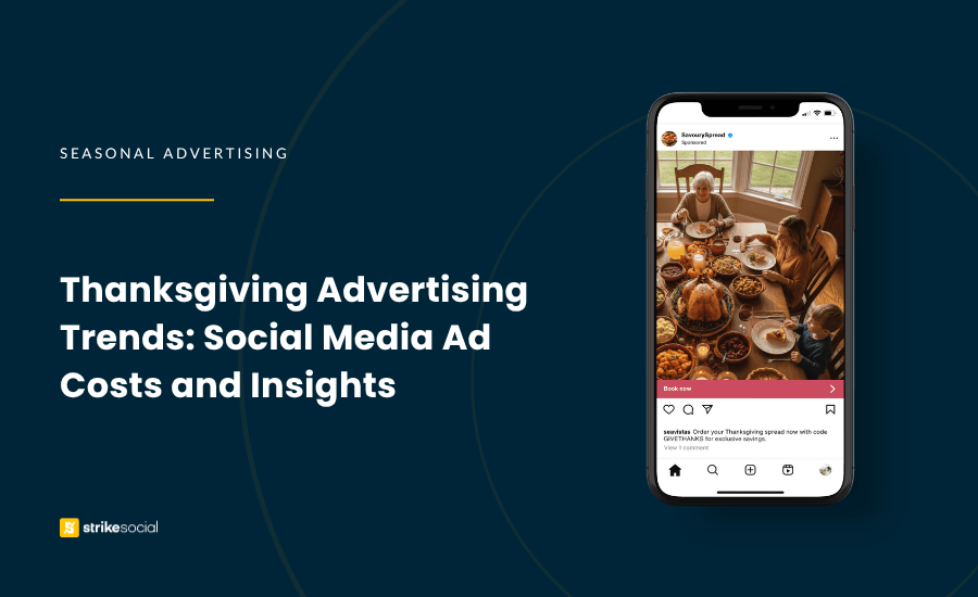 Strike Social Blog Cover - Thanksgiving Advertising Trends Social Media Ad Costs and Insights