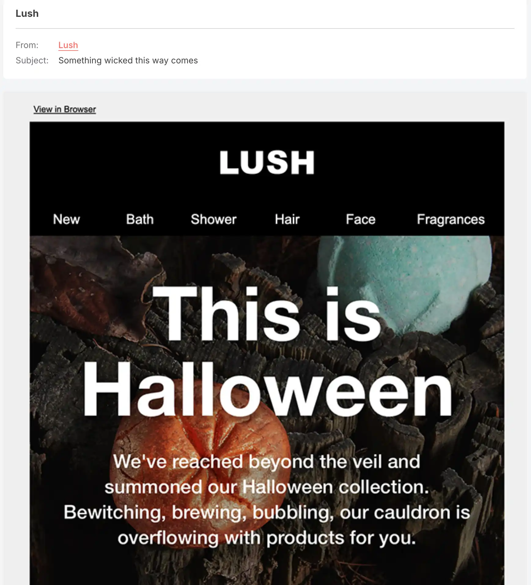 halloween seasonal email
