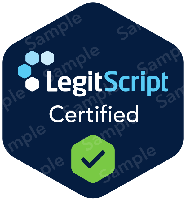 Sample certified seal for LegitScript