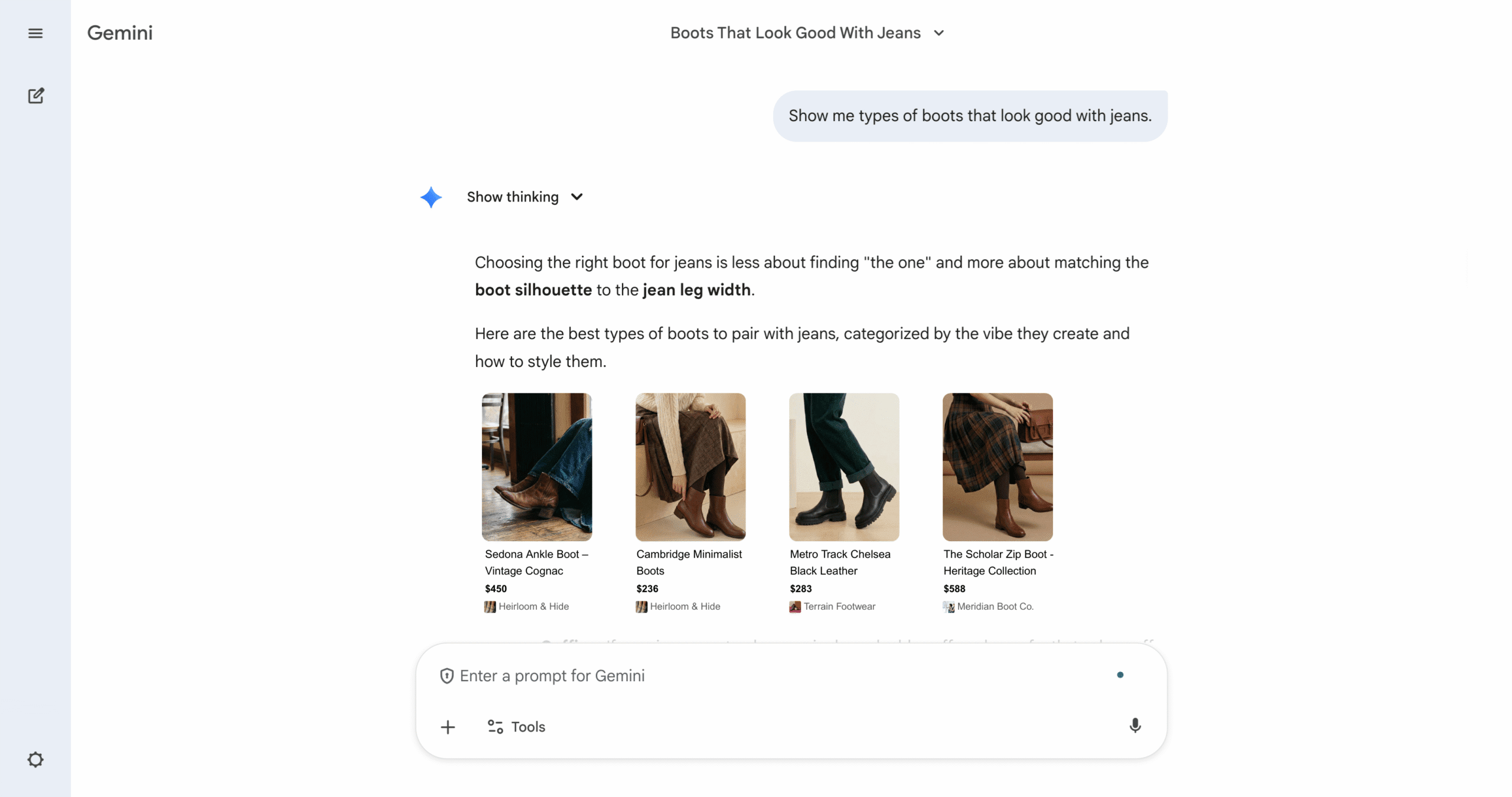 Ads on Gemini - sample visualization only