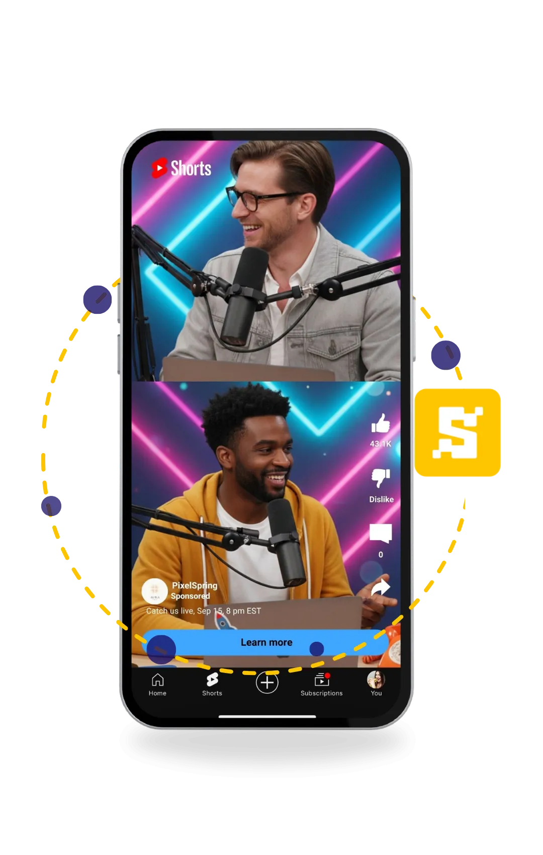 YouTube Demand Gen ad on Shorts - Live Broadcast Event