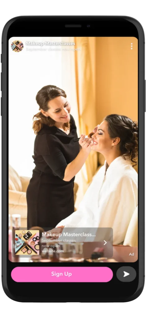 Stories ad on Snapchat