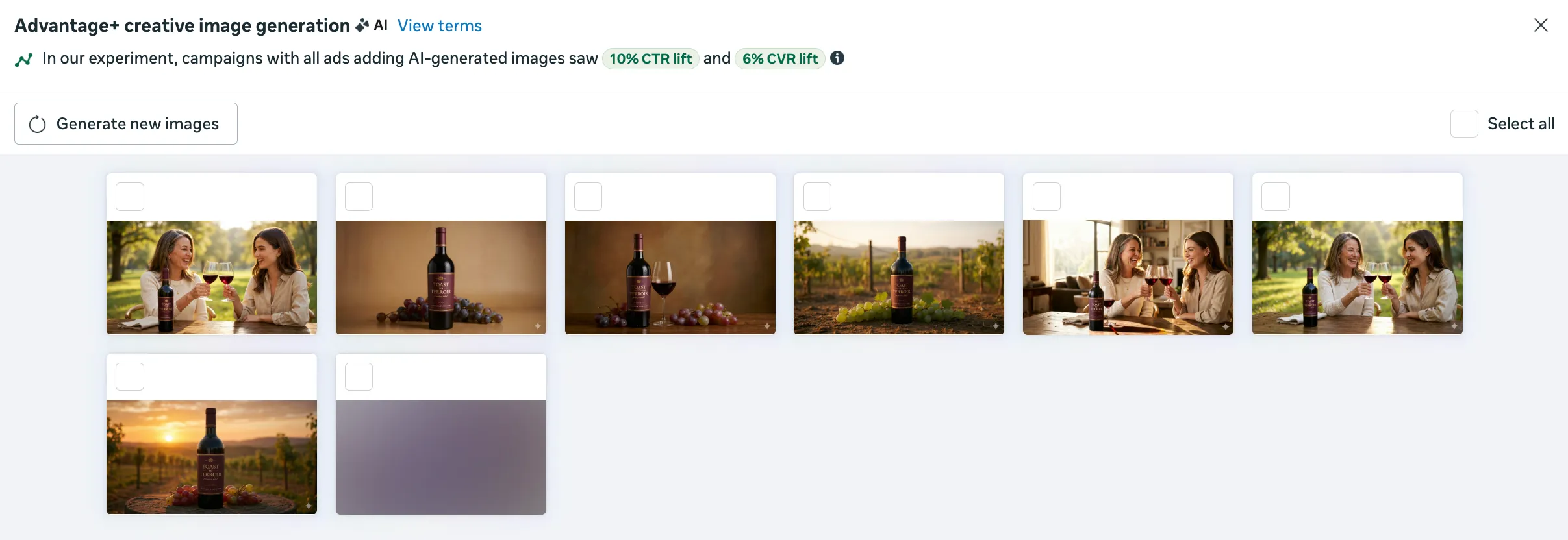 Meta Advantage creative image generation - Mother's Day ads