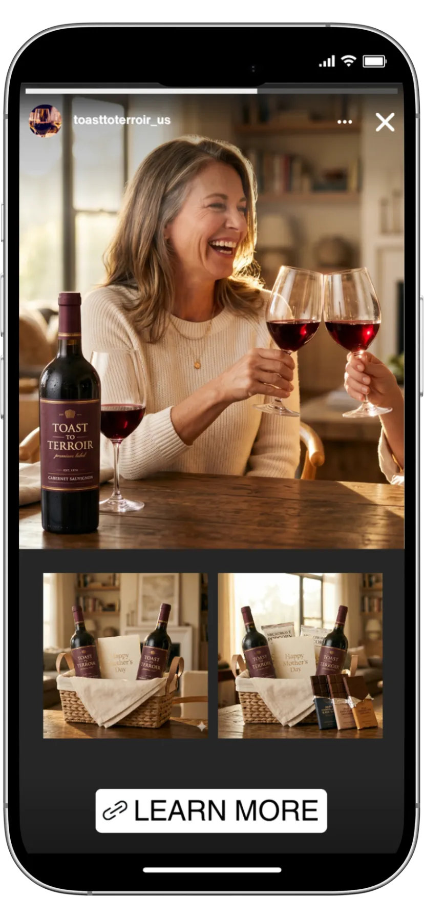 Mother's Day Advertising - Late April - Retargeting - Carousel ads on Stories