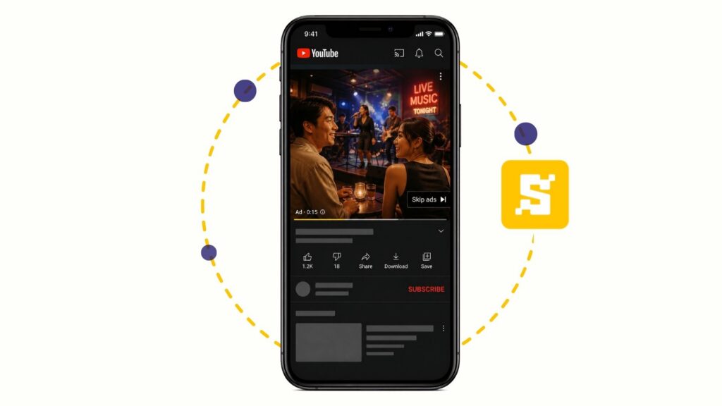 YouTube Ads Case Study - Delivering 15.5M Views Across Eight Global Markets Phone mockup