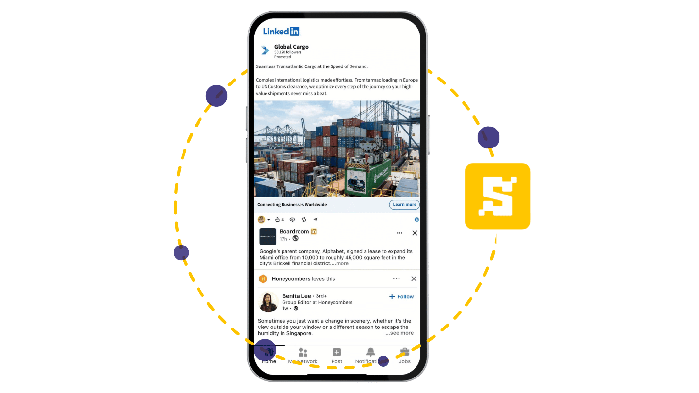 Case Study LinkedIn Europe Logistics company ad mockup
